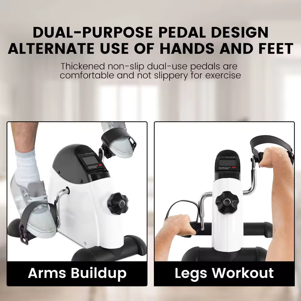 Mini Under-Desk Portable Exercise Pedals for Legs & Arms with LCD Display