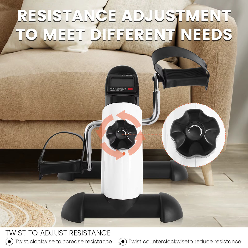 Mini Under-Desk Portable Exercise Pedals for Legs & Arms with LCD Display