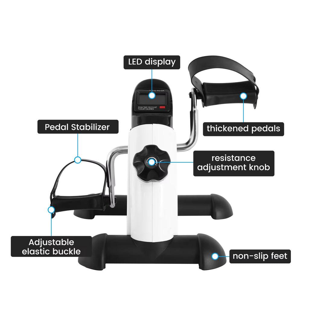 Mini Under-Desk Portable Exercise Pedals for Legs & Arms with LCD Display