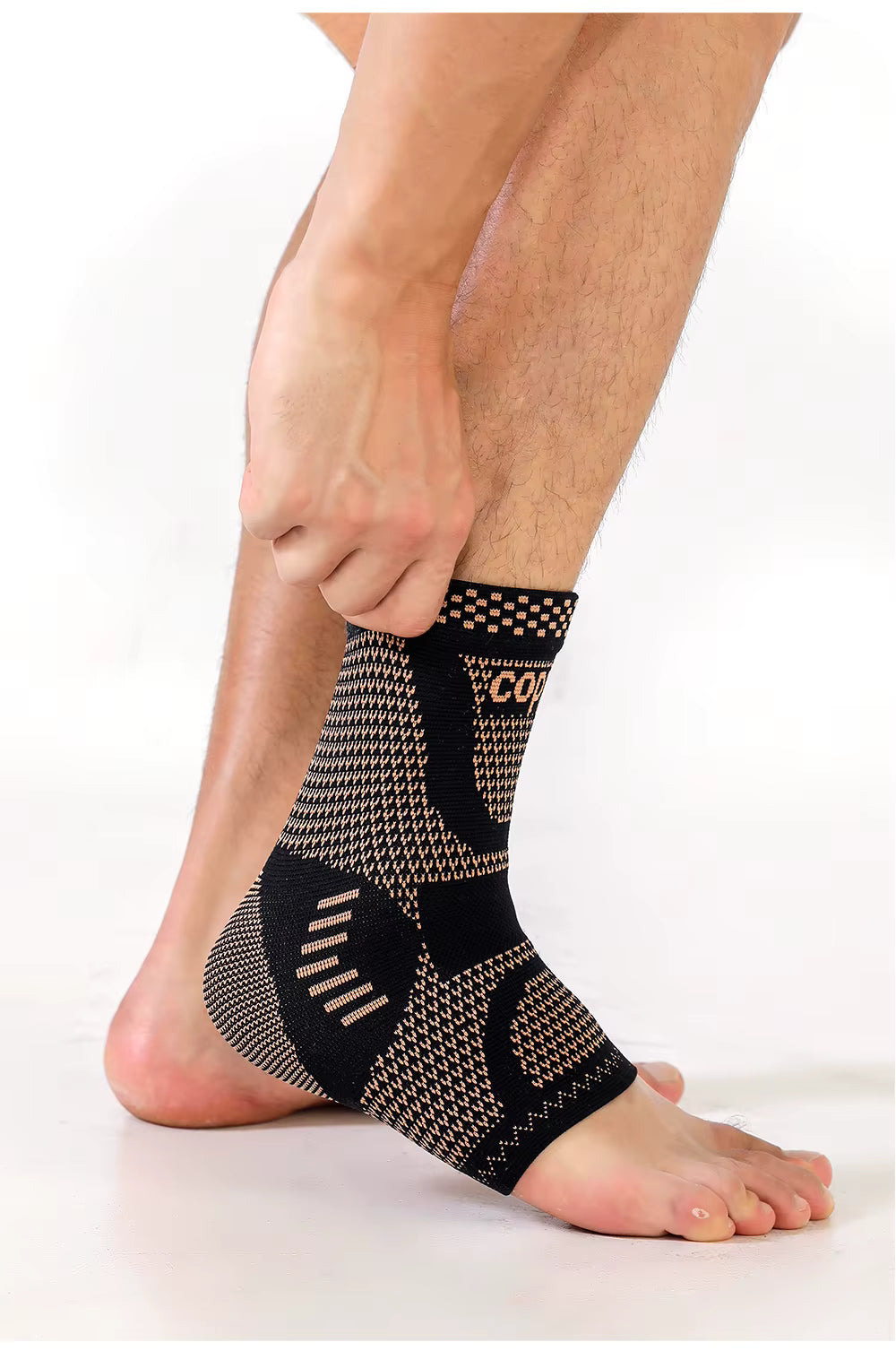 Copper Compression Ankle Support Sleeve for Foot Pain, Sports Recovery, Injury & Stability