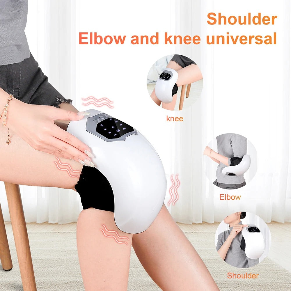 Wireless Portable Smart Knee, Elbow, Shoulder Massager – Vibration, Heat & Air Pressure Therapy for Pain Relief
