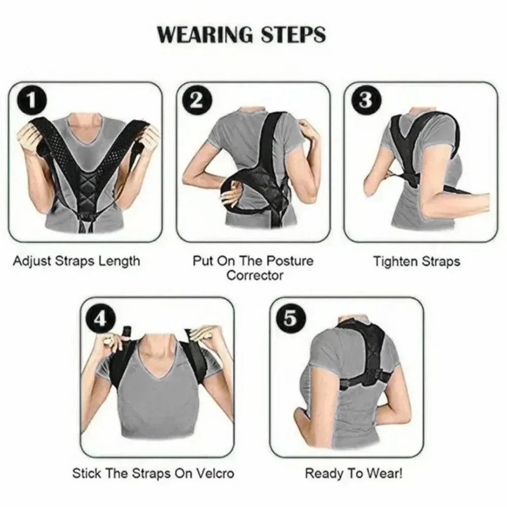 Adjustable Back Posture Corrector - Shoulder & Spine Support Brace