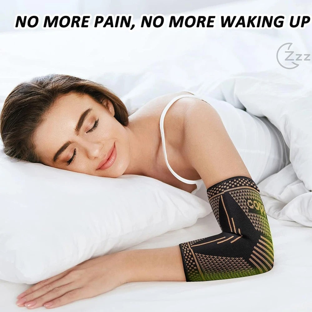 2 Pack Copper Elbow Compression Sleeves - Elbow Support for Gym & Recovery