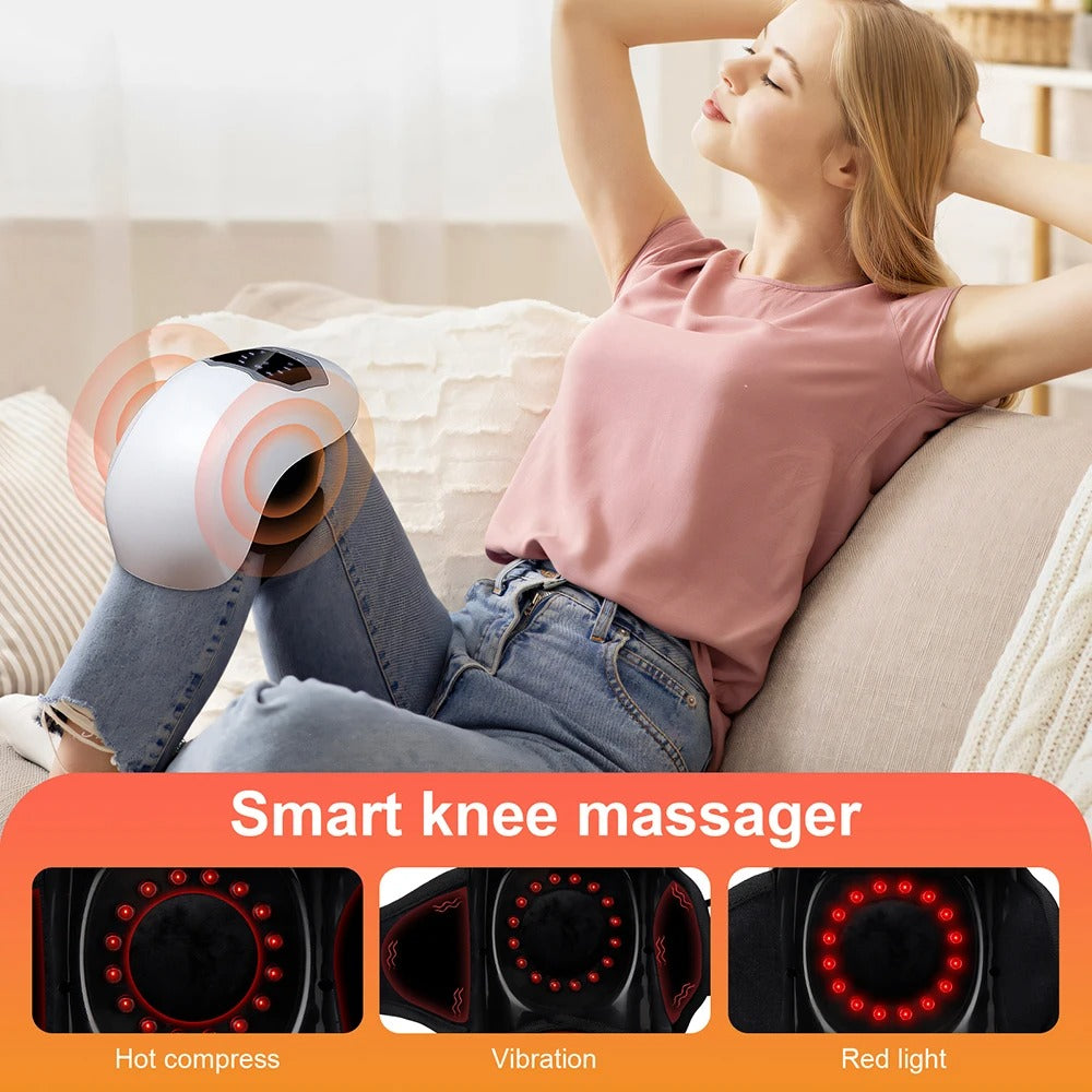 Wireless Portable Smart Knee, Elbow, Shoulder Massager – Vibration, Heat & Air Pressure Therapy for Pain Relief