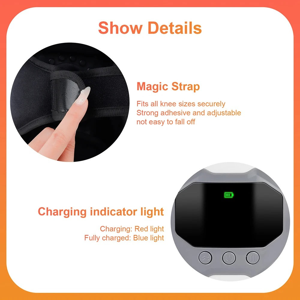 Wireless Portable Smart Knee, Elbow, Shoulder Massager – Vibration, Heat & Air Pressure Therapy for Pain Relief